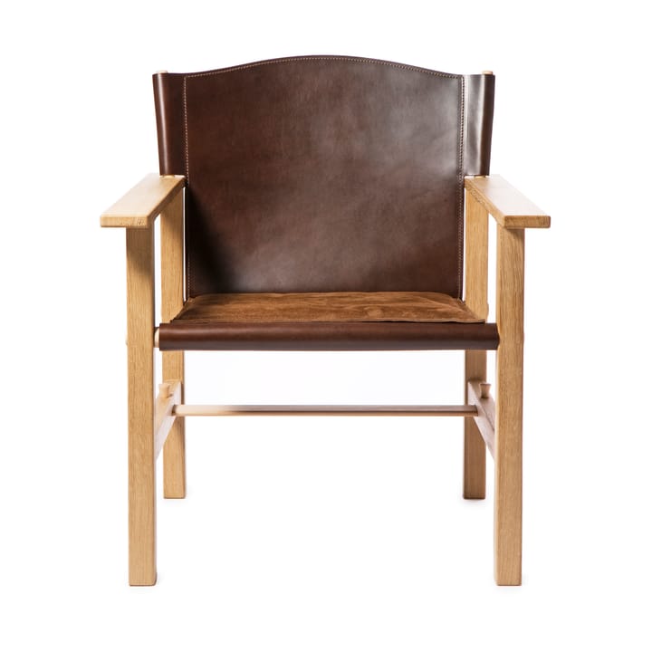 Ferdinand armchair - Oak-untreated-Tärnsjö leather dark brown - Gärsnäs