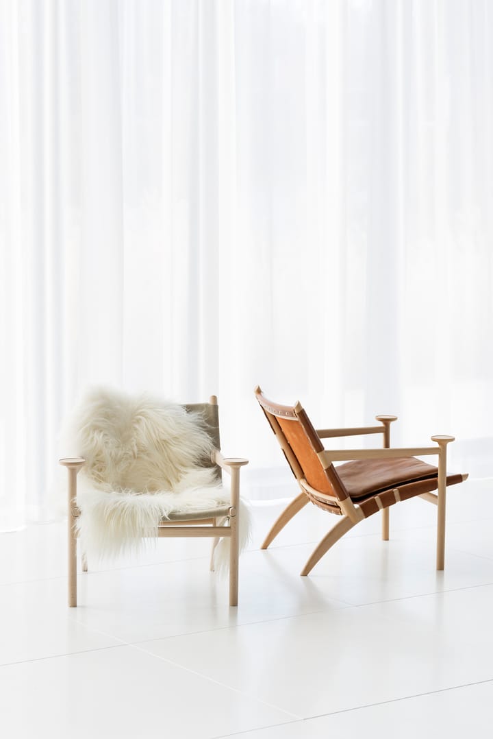 Hedwig armchair - Beech-white-Tärnsjö leather cognac - Gärsnäs