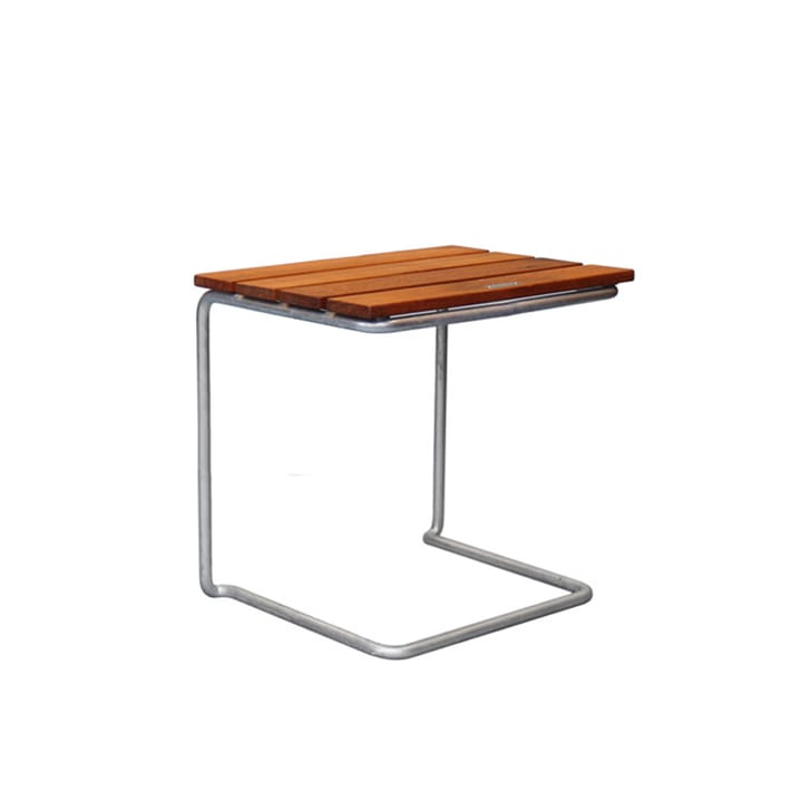 A3 table/footstool - Teak-hot-dip galvanized stand - Grythyttan Stålmöbler