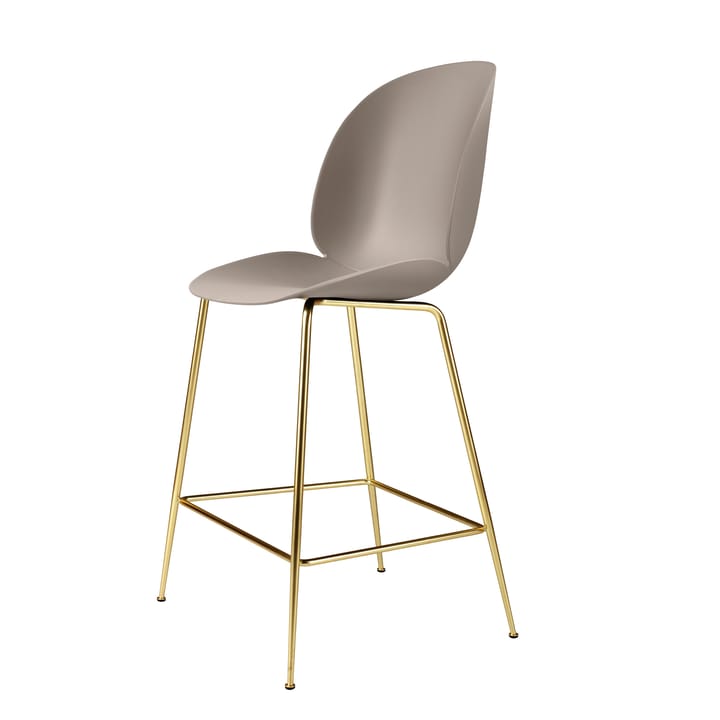 Beetle Barchair plastic with brass legs - New beige - GUBI