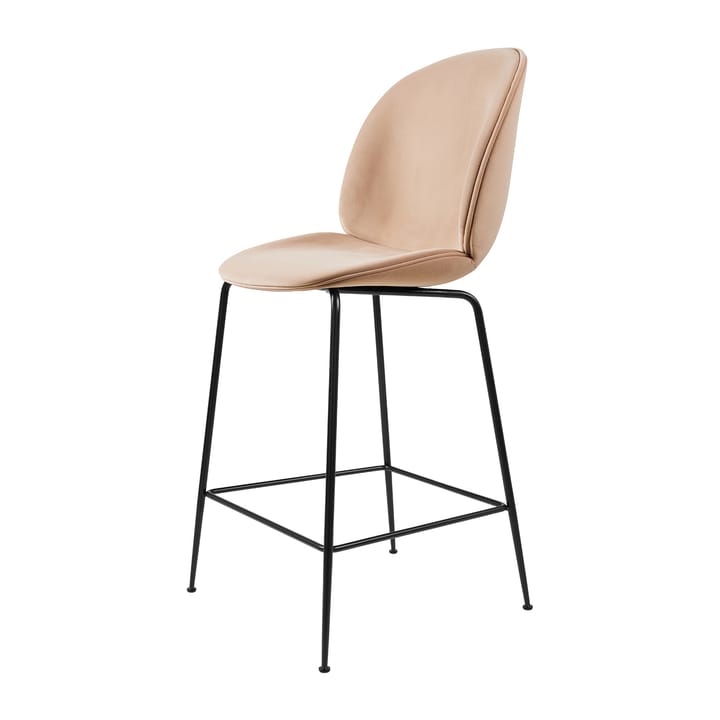 Beetle counter chair - upholstered bar stool - low - Sunday 034-black - GUBI