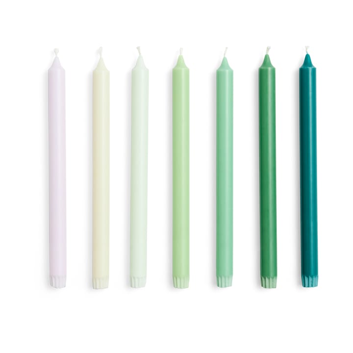 Gradient Candle 7-pack - Greens - HAY