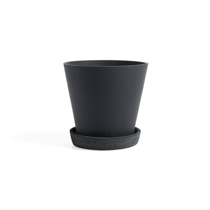 HAY Flowerpot with saucer L Ø17.5 cm - Black - HAY