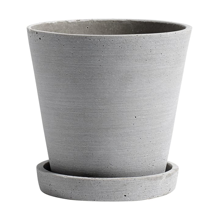 HAY Flowerpot with saucer M Ø14 cm - Grey - HAY