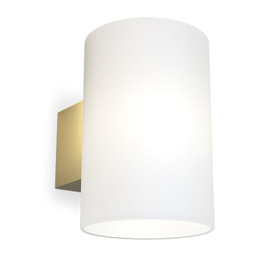 Evoke wall lamp large - Satin brass-white glass - Herstal