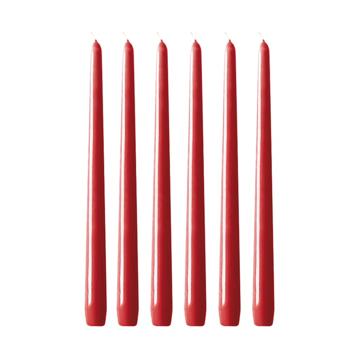 Herrgårdsljus candles 30 cm 6-pack  - Red glossy - Hilke Collection