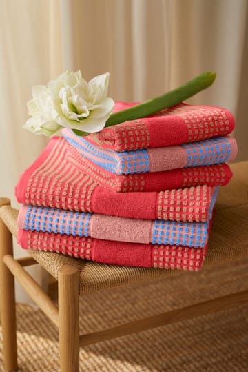 Check towel 50x100 cm - Red-sand - Juna