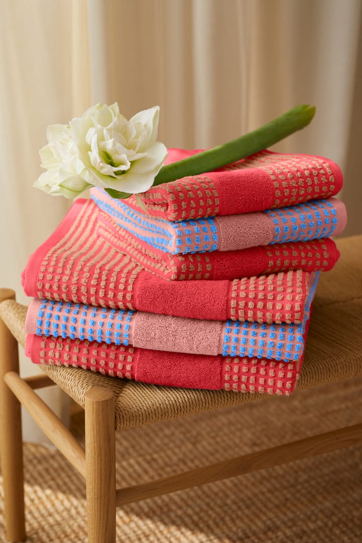Check towel 50x100 cm - Soft pink-blue - Juna