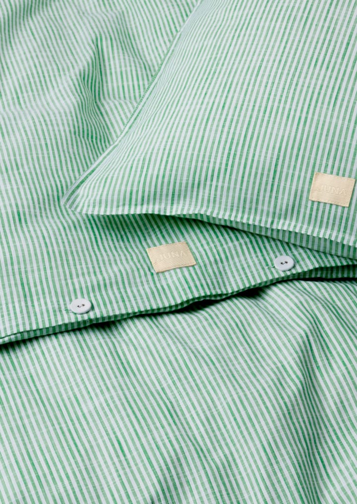Monochrome Lines bedding set 150x210 cm - Green-white - Juna