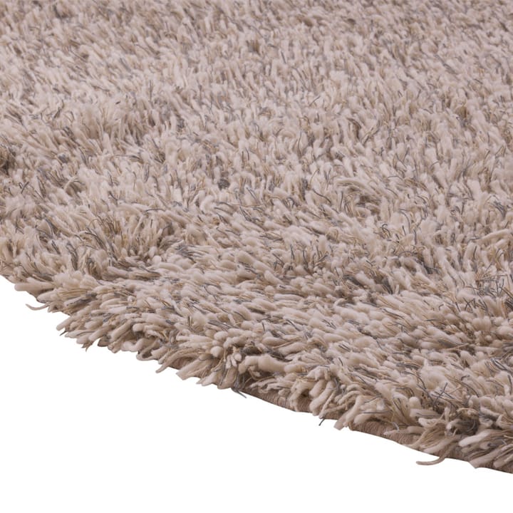 Shaggy rug round - White/grey, 220 cm - Kateha