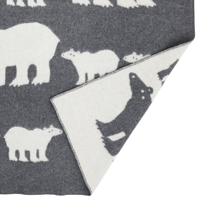 Polar bear childrens blanket - grey - Klippan Yllefabrik