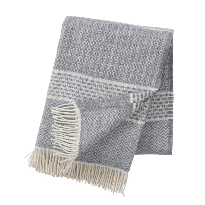 Quilt wool throw - light grey - Klippan Yllefabrik