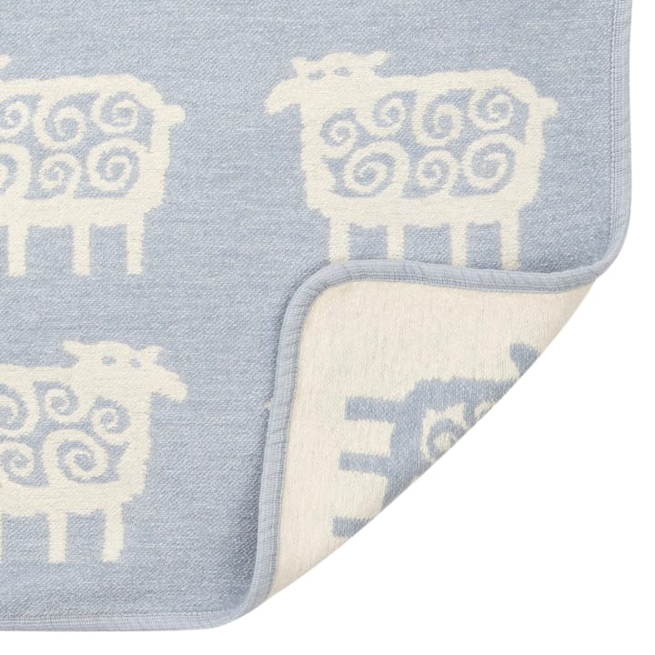 Sheep chenille blanket children - blue - Klippan Yllefabrik