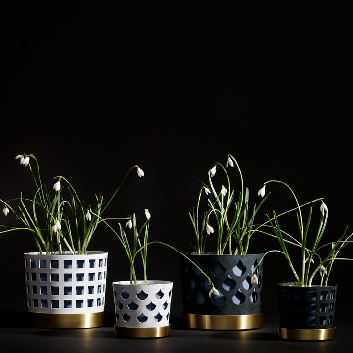 Trio flower pot square, medium - white - KLONG