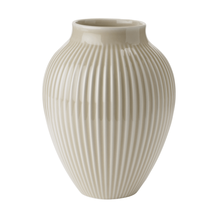 Knabstrup vase ribbed 20 cm - Ripple sand - Knabstrup Keramik
