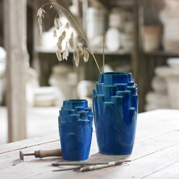Plateau vase 17 cm - dark blue - Knabstrup Keramik
