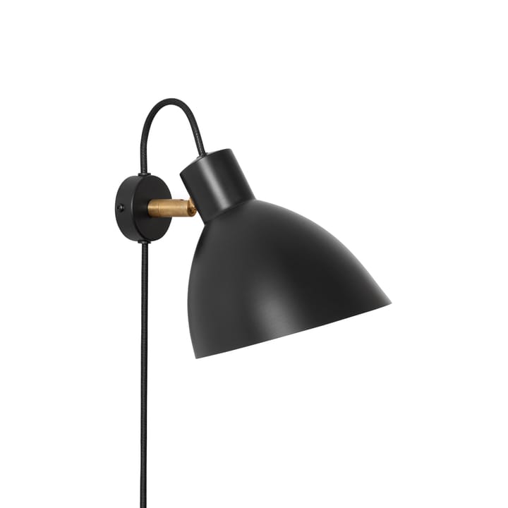 KH1 wall lamp - Black matte, raw brass - Konsthantverk