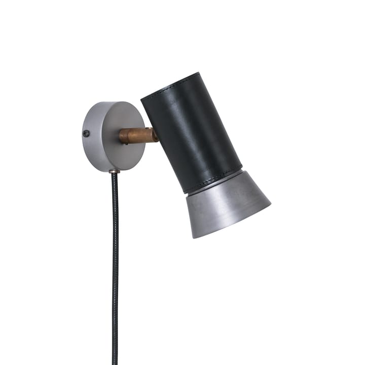 Kusk wall lamp - Raw iron/black leather - Konsthantverk