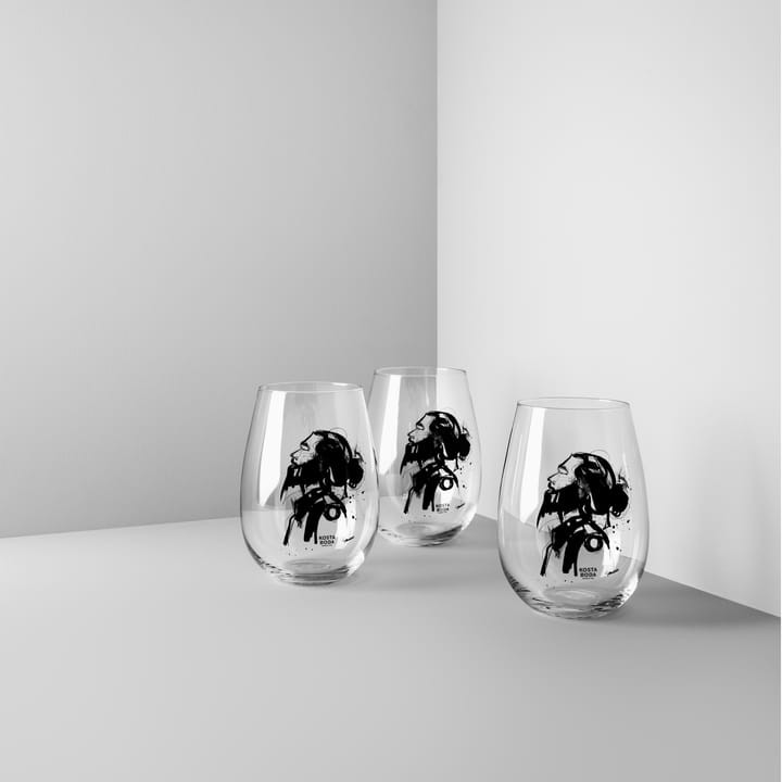 All about you glass 57 cl 2-pack - Love him (grey) - Kosta Boda