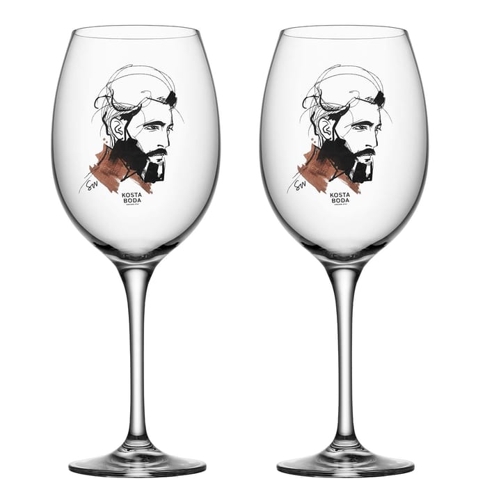 All about you wine glass 52 cl 2 pack - Wait for him (deep purple) - Kosta Boda