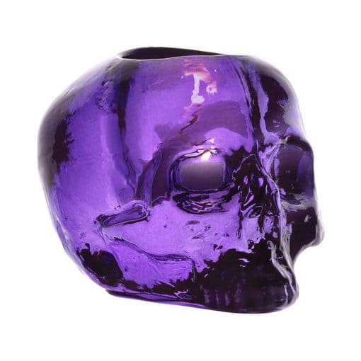 Skull votive 8,5 cm - purple - Kosta Boda
