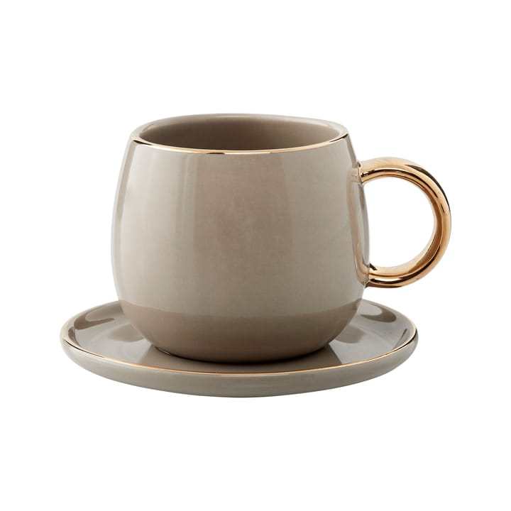 Clara espresso cup with saucer 15 cl - Driftwood - Lene Bjerre