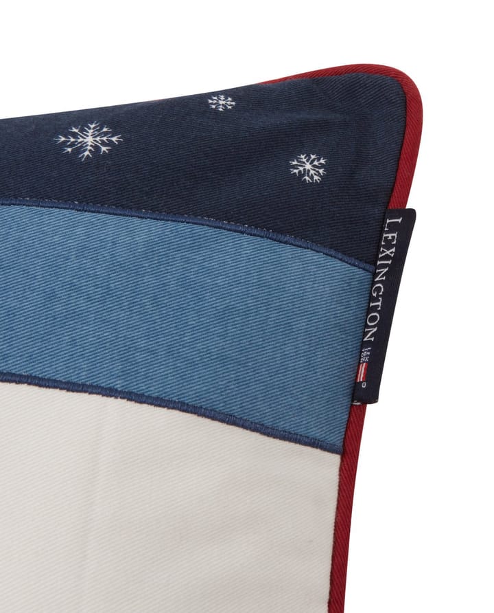 Skier Organic Cotton Twill cushion 30x40 cm - White-dark blue multi - Lexington