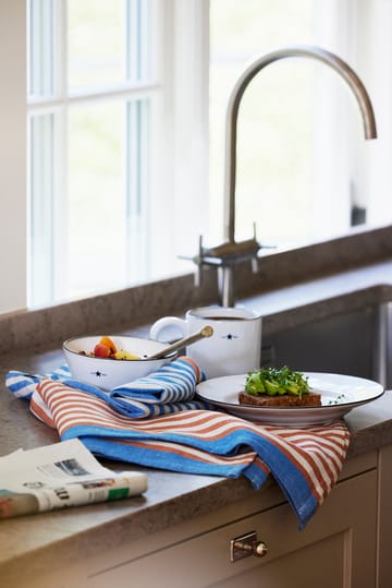 Striped Cotton Linen kitchen towel 50x70 cm - Blue - Lexington