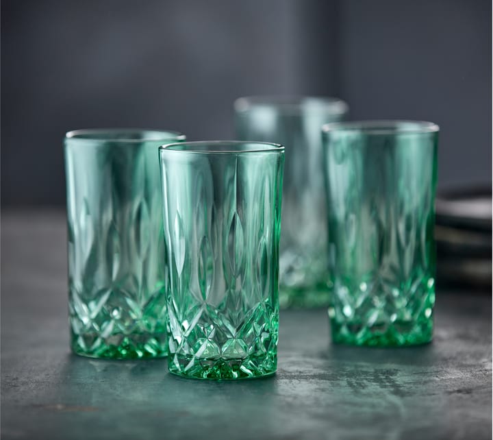 Sorrento highball glass 38 cl 4-pack - Green - Lyngby Glas