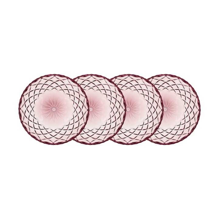 Sorrento small plate Ø16 cm 4-pack - Pink - Lyngby Glas