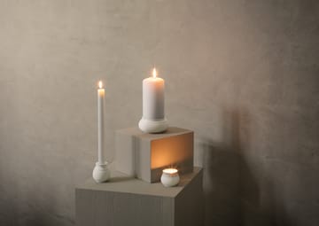Curve Block candle sticks Ø11 cm - White - Lyngby Porcelæn