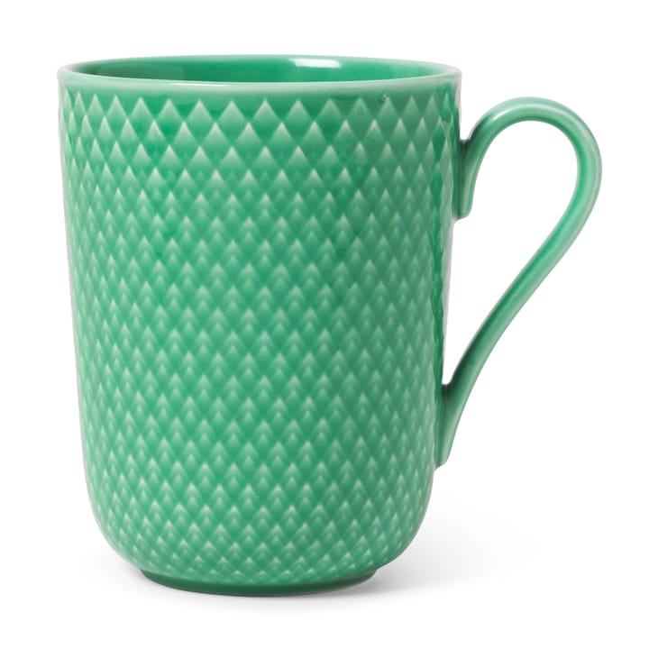 Rhombe mug with handle 33 cl - Green - Lyngby Porcelæn