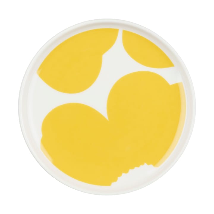 Iso Unikko saucer Ø13.5 cm - White-spring yellow - Marimekko