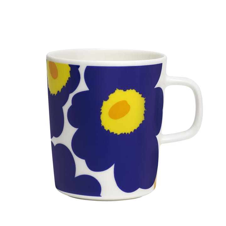 Unikko mug 25 cl - white-dark blue-yellow - Marimekko