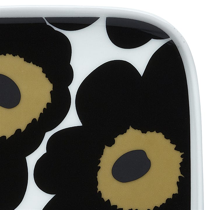 Unikko plate 15x12 cm - black-white - Marimekko