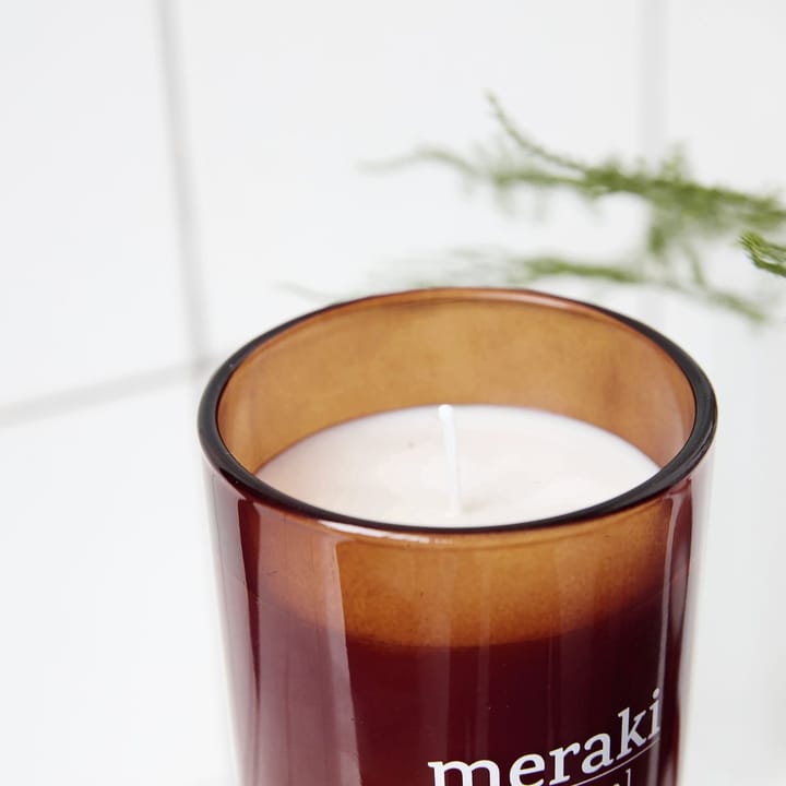 Meraki scented candle brown glass 35 hours - sandcastles & sunsets - Meraki