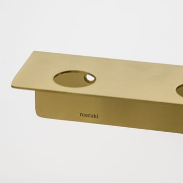 Meraki shelf with bottle hanger and hook - Brushed brass finish - Meraki