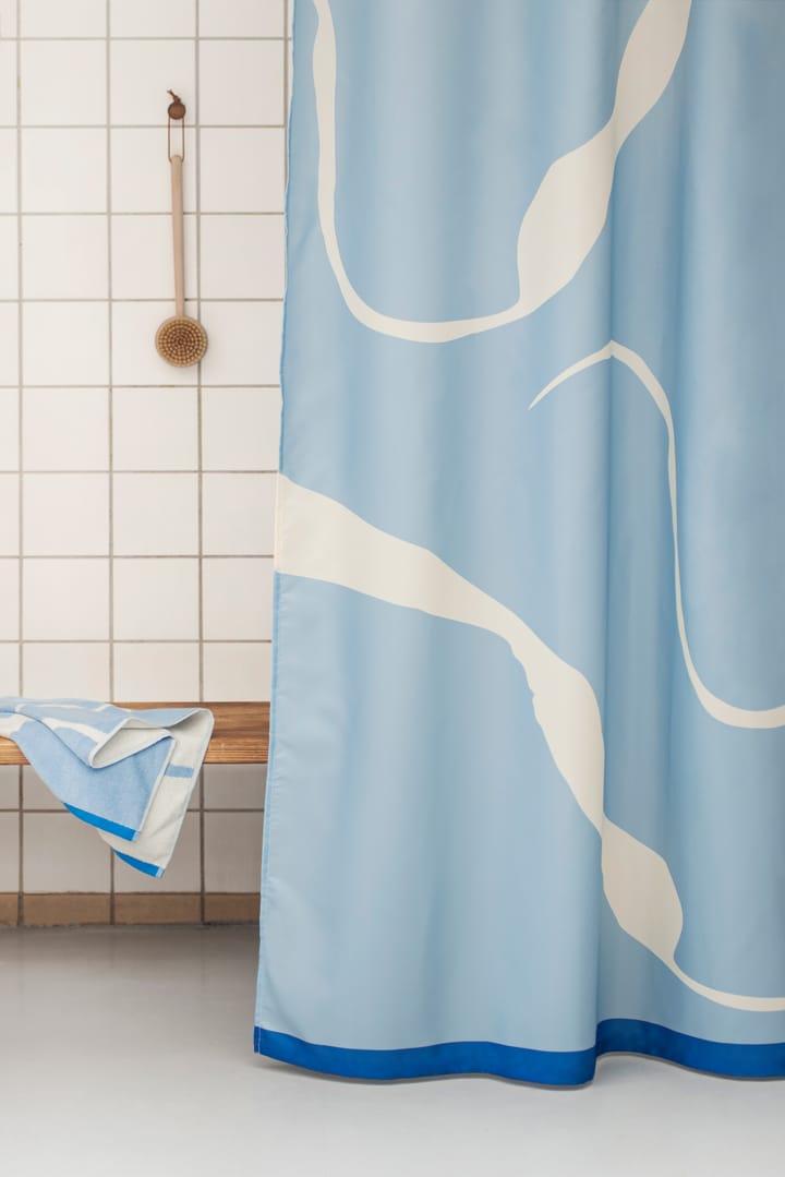 Nova Arte shower curtain 150x200 cm - Light blue-off-white - Mette Ditmer