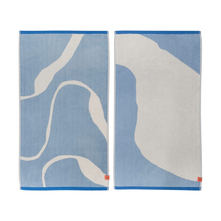 Nova Arte towel 50x90 cm 2-pack - Light blue-off-white - Mette Ditmer