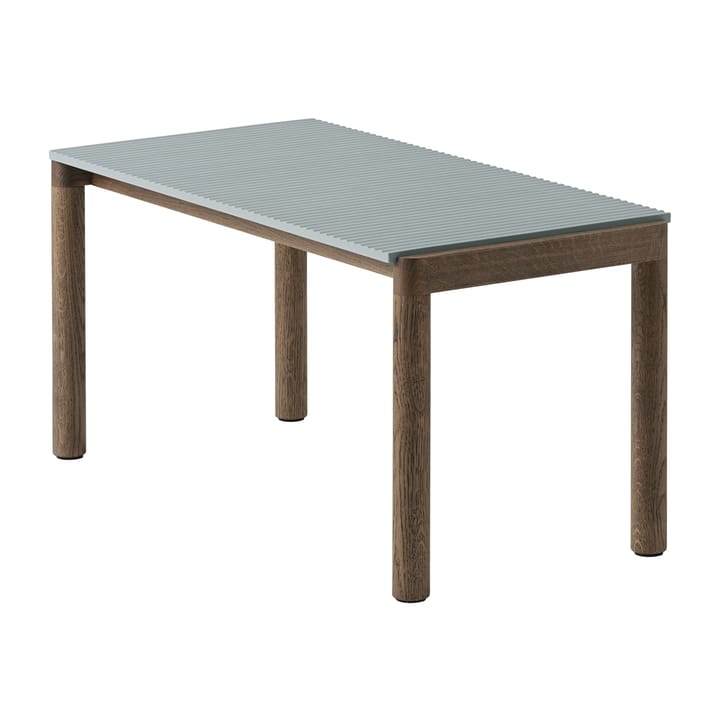 Couple 1 Wavy coffee table 40x84x40 cm - Pale blue-dark oiled oak - Muuto
