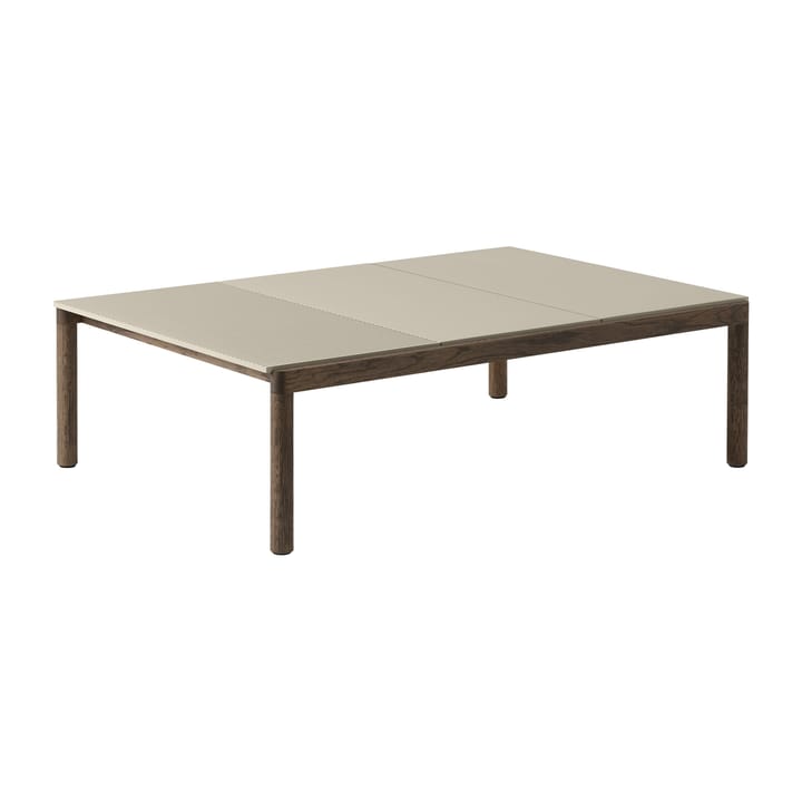 Couple 2 Plain-1 Wavy coffee table 120x84x35 cm - Sand-dark oiled oak - Muuto