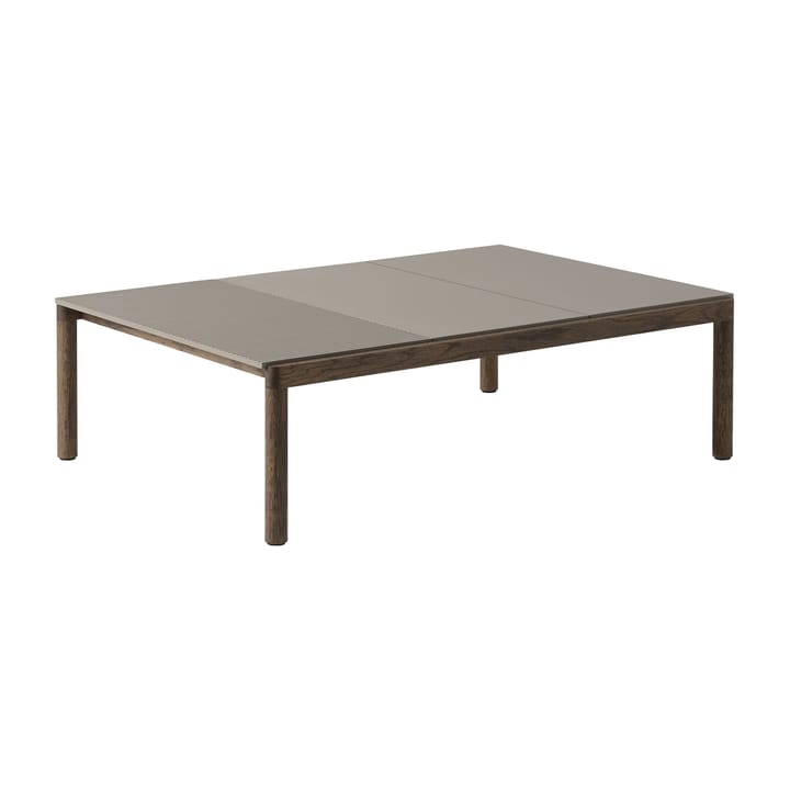 Couple 2 Plain-1 Wavy coffee table 120x84x35 cm - Taupe-dark oiled oak - Muuto