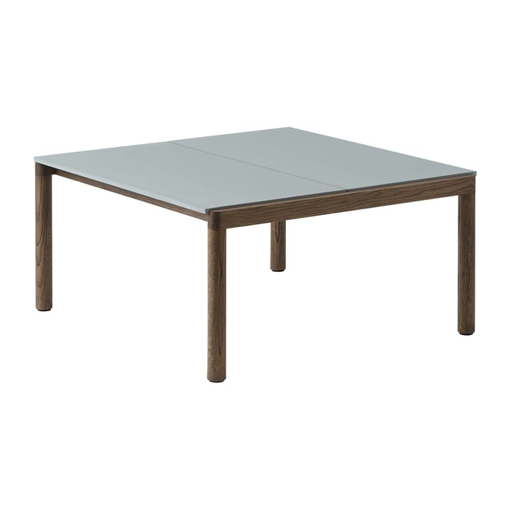 Couple 2 Plain coffee table 80x84x40 cm - Pale blue-dark oiled oak - Muuto