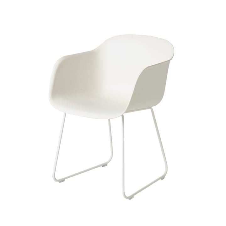 Fiber armchair sled base - Natural white, white sled base - Muuto