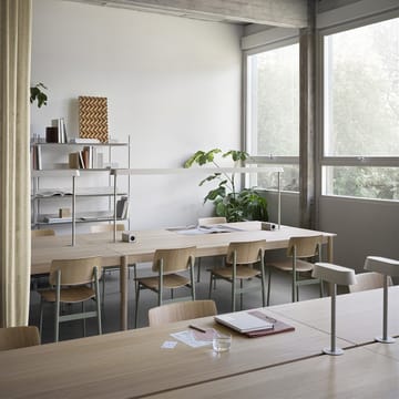 Linear System Middle Module table - White laminate-ABS-oak - Muuto