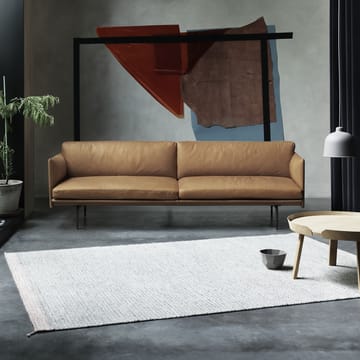 Outline 3-seater sofa leather - Cognac-black leg - Muuto