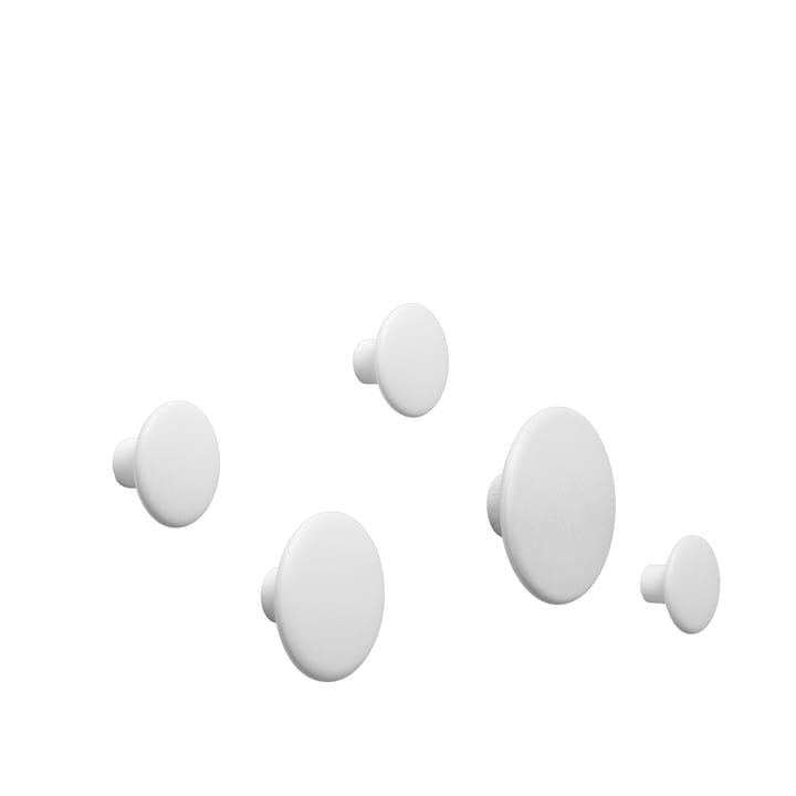 The Dots coat hooks, 5-pack - Creamy white - Muuto