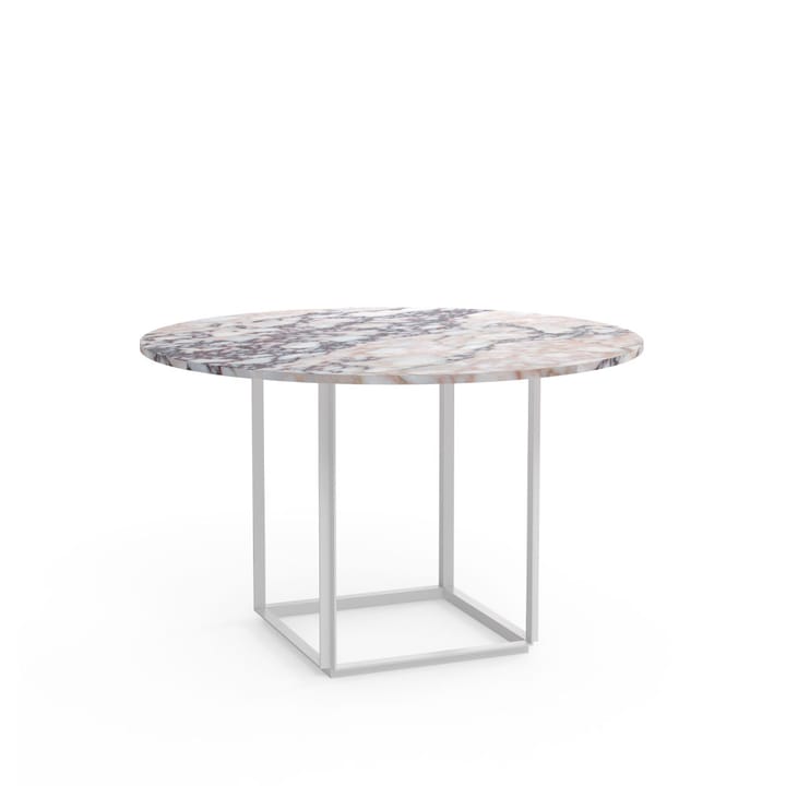 Florence round dining table - White viola marble. ø120 cm. white stand - New Works