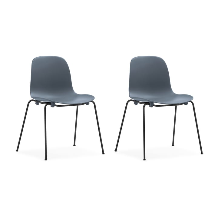 Form Chair stackable chair black legs 2-pack, Blue - undefined - Normann Copenhagen