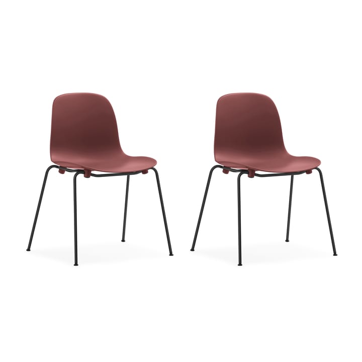 Form Chair stackable chair black legs 2-pack, Red - undefined - Normann Copenhagen